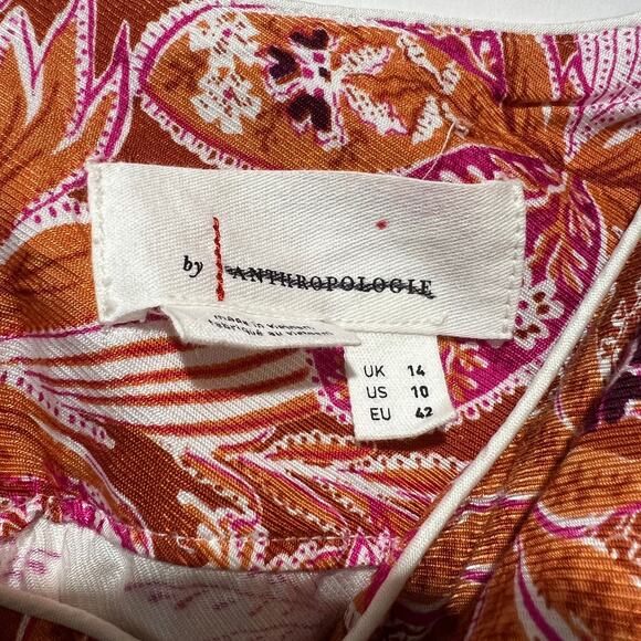 Anthropologie Pleated Ballon Floral Boho Pants Multicolor US 10 30"x26" - Picture 9 of 13